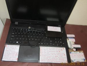A person working securely on a laptop computer